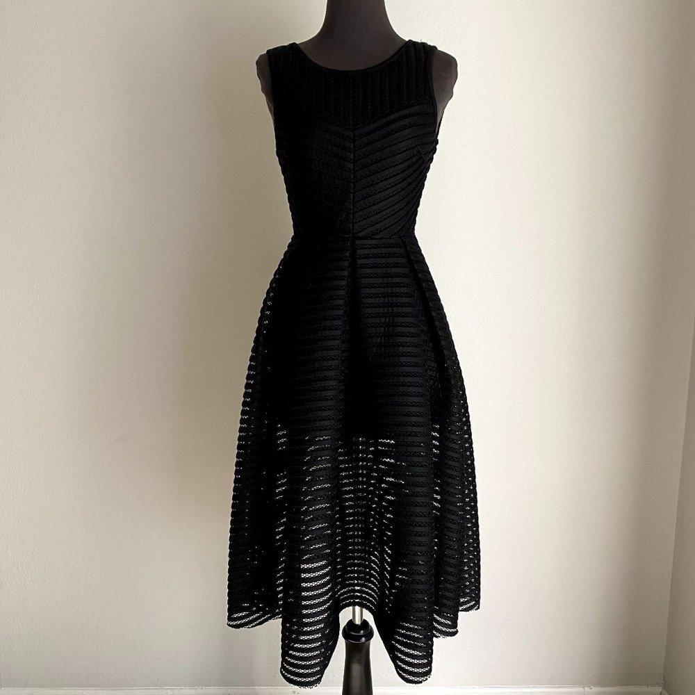 Love Culture S mesh sheer goth sleeveless fitted flare party dress